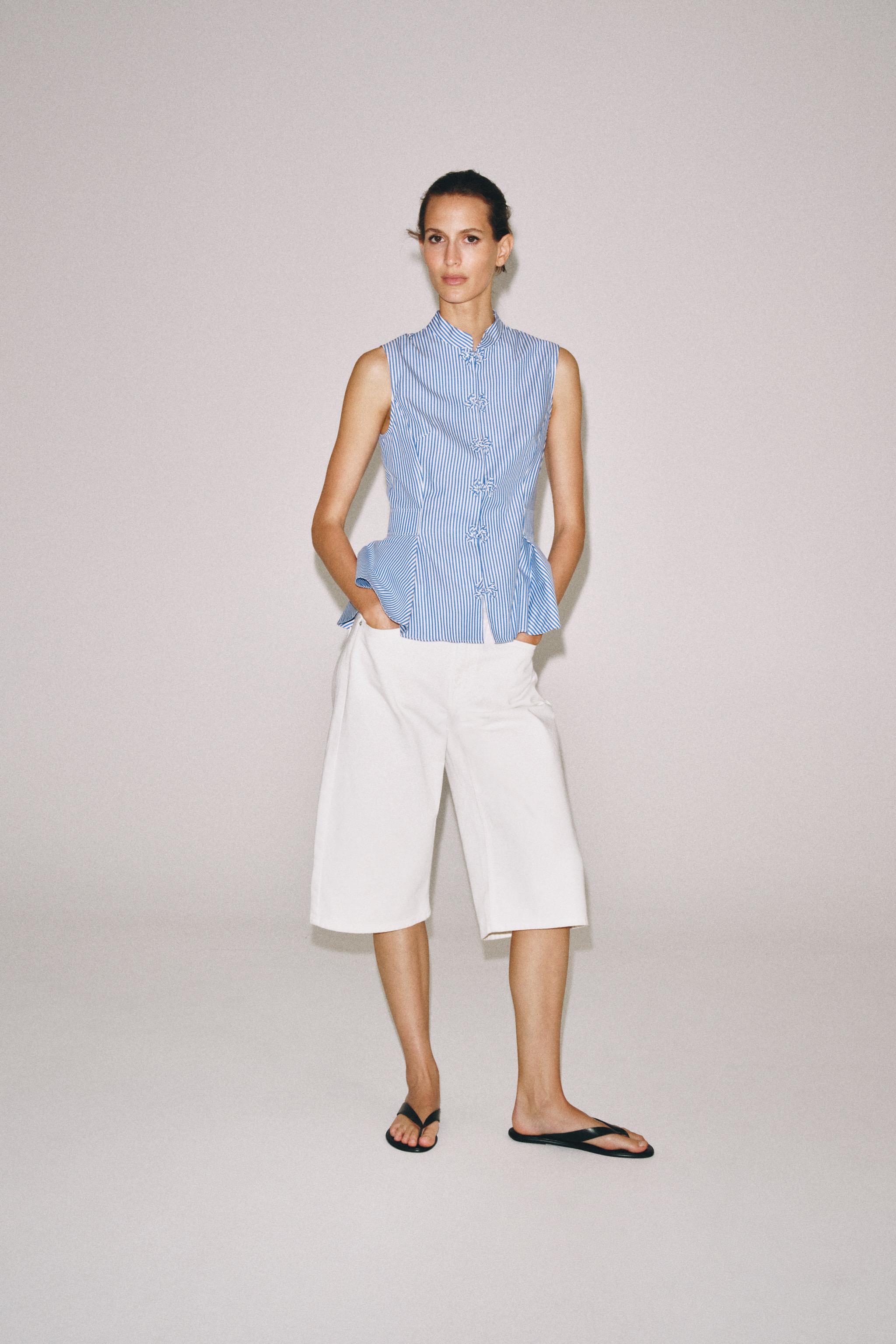 CHEMISE PEPLUM À RAYURES